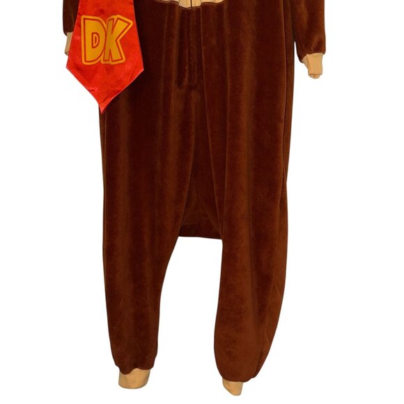Donkey Kong Unionsuit Pajamas PJs Mens S Fleece Halloween Costume Brown - Picture 6 of 11